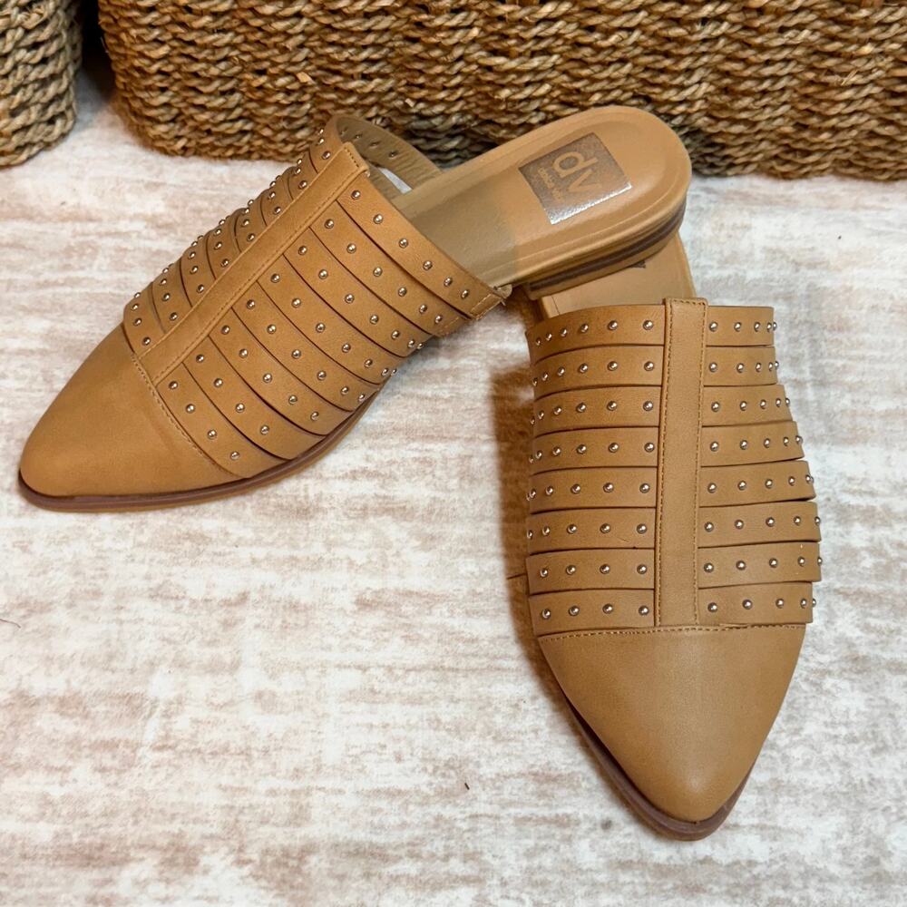 Dolce Vita Women’s 8.5 Idilly Faux Leather Studded Strappy Slip on Loafers Boho